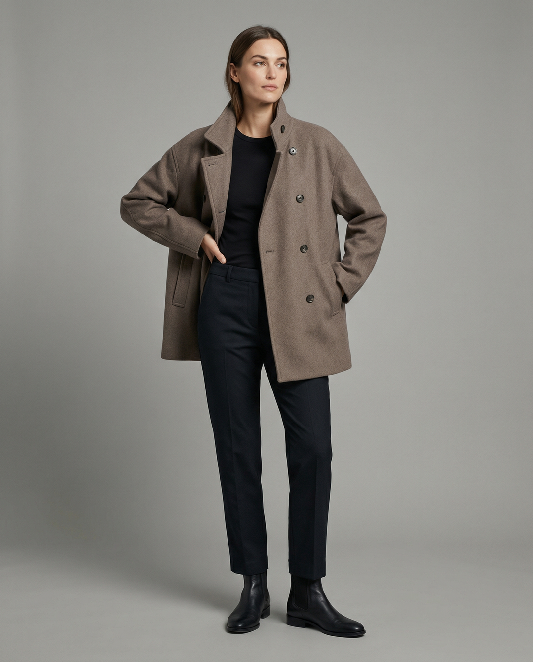 Lina | Elegante, Hochkragen &amp; Zweireihige Damen Kurzjacke 1