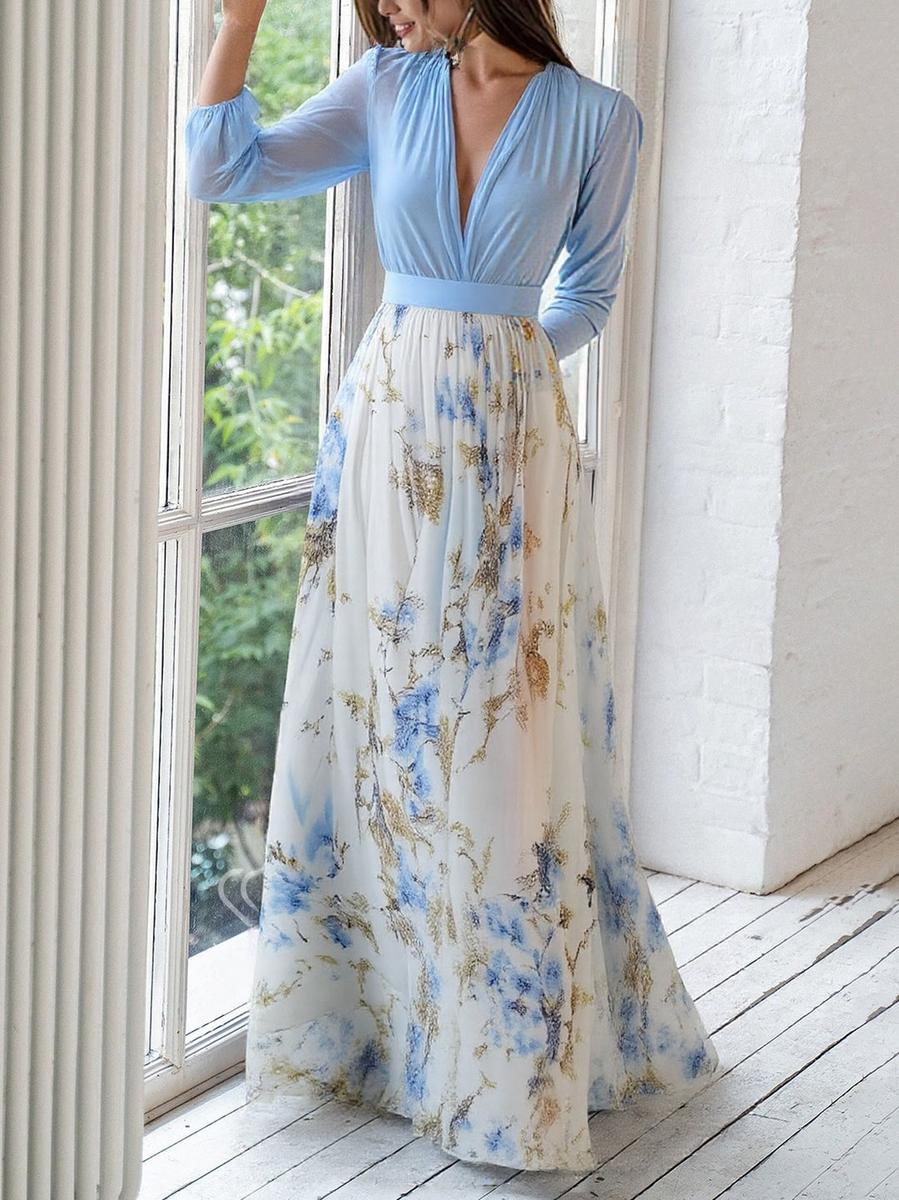 LioraBelle | Elegantes Blumendruck Maxikleid für Festliche Anlässe 2