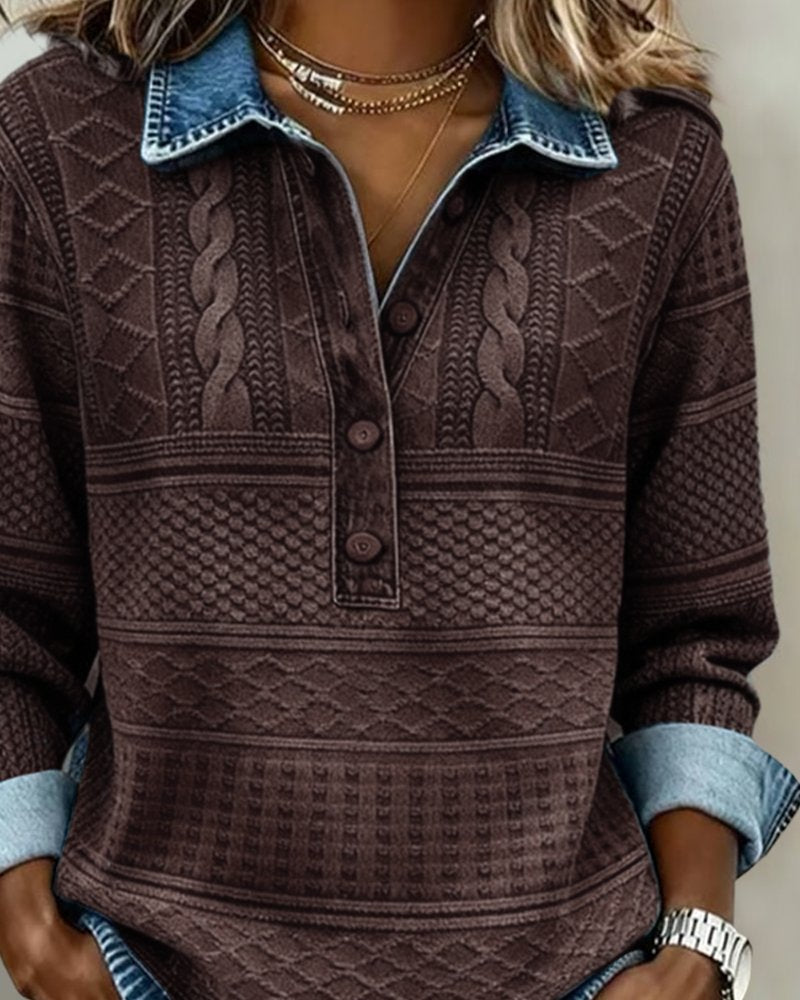 Liora | Bequemer, Atmungsaktiver & Eleganter Pullover Damen mit Zopfmuster 2