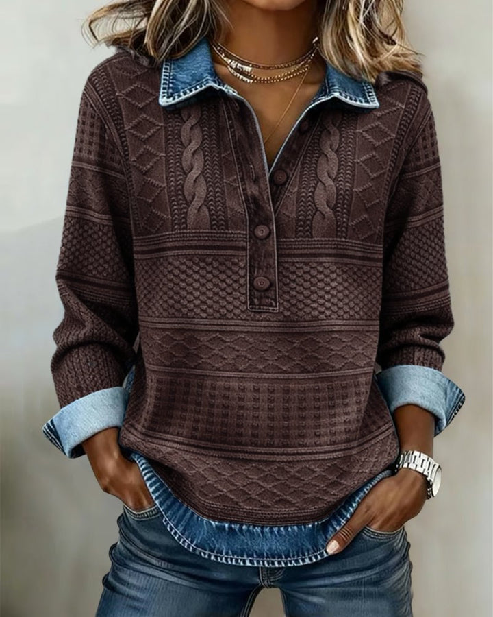Liora | Bequemer, Atmungsaktiver & Eleganter Pullover Damen mit Zopfmuster 4