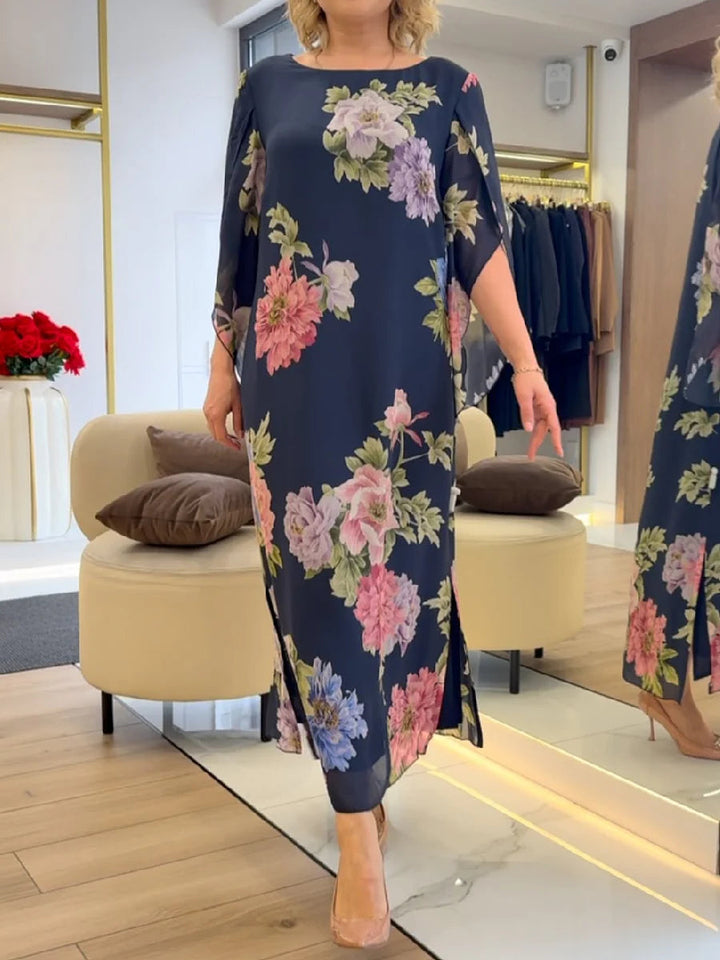 Liora | Elegantes Blumendruck Maxikleid aus Chiffon 0