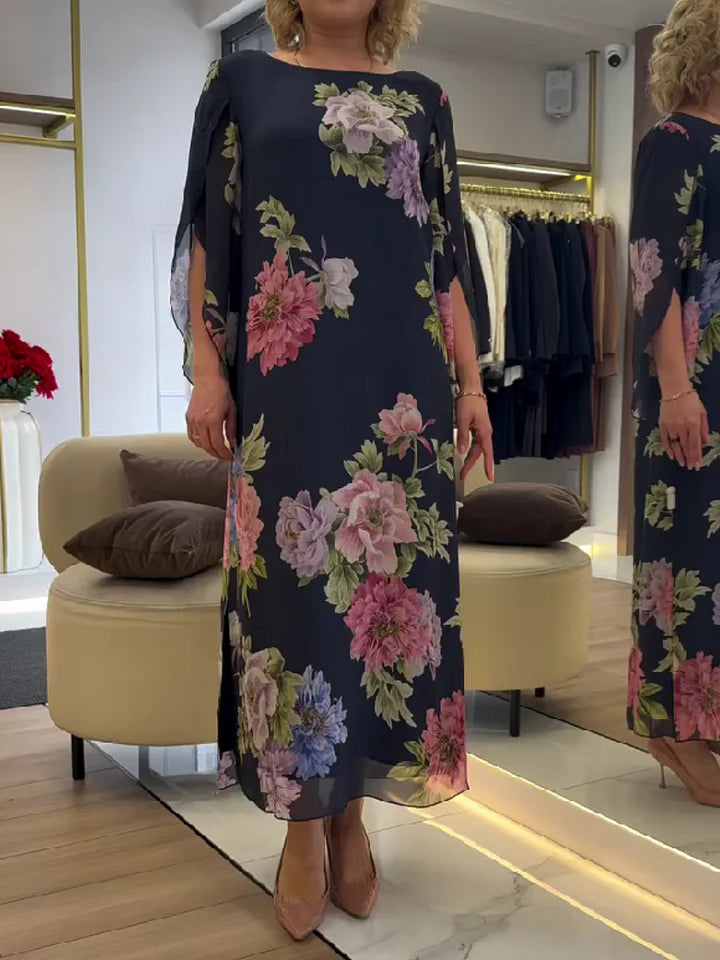 Liora | Elegantes Blumendruck Maxikleid aus Chiffon 1