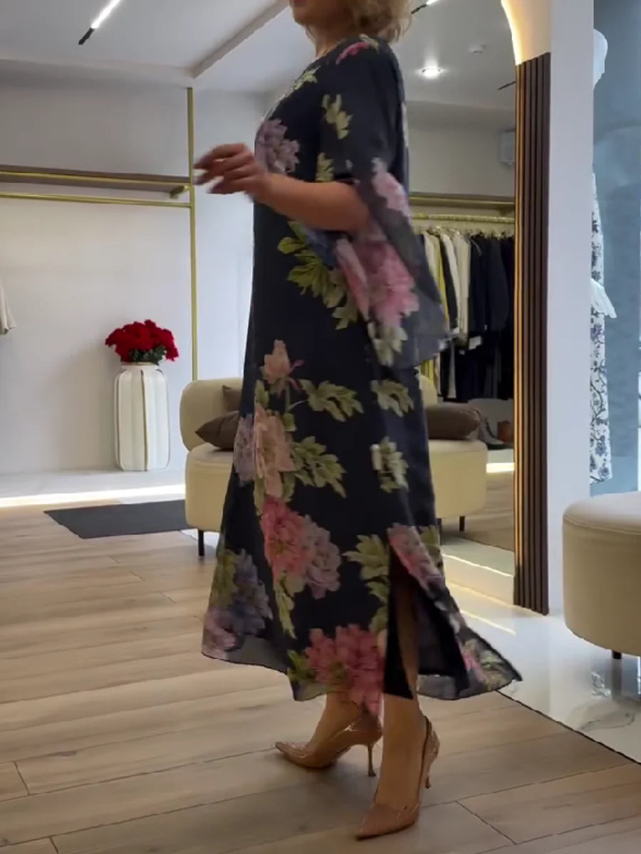 Liora | Elegantes Blumendruck Maxikleid aus Chiffon 3