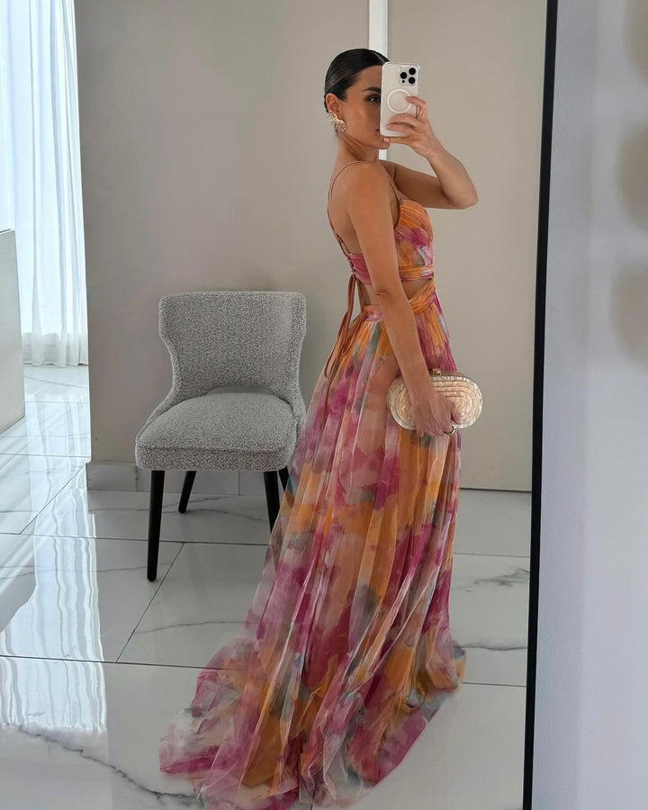 Liora | Elegantes Blumenprint Maxikleid mit Verstellbaren Trägern 6