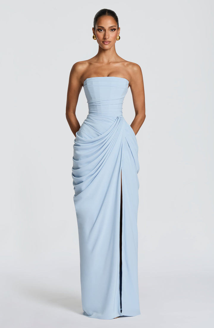 Liora | Elegantes Trägerloses Maxikleid mit Asymmetrischem Design 1