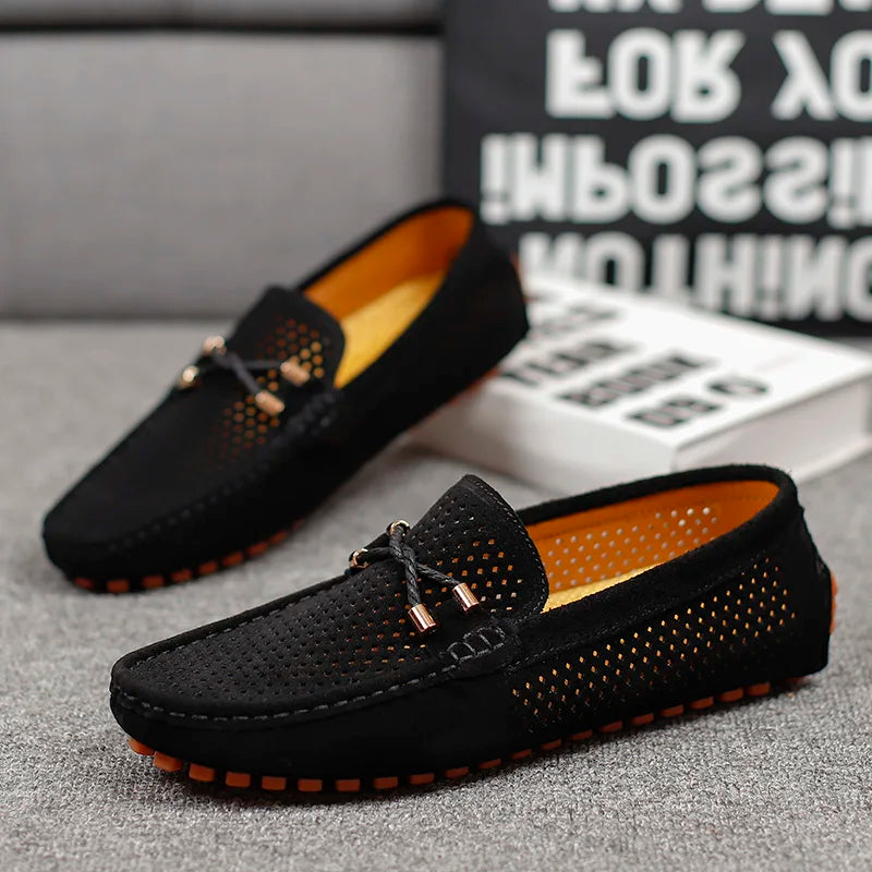 Lioran | Herren-Slipper aus perforiertem Leder 7