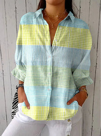 Marlene | Airy Checkered Shirt with Pastel Pattern for Women