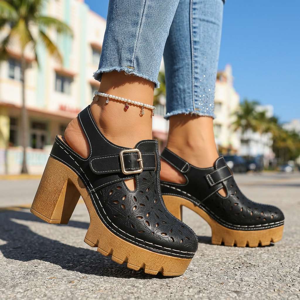 Lisa | Stilvolle und bequeme Plateau-Clogs mit Blockabsatz 2