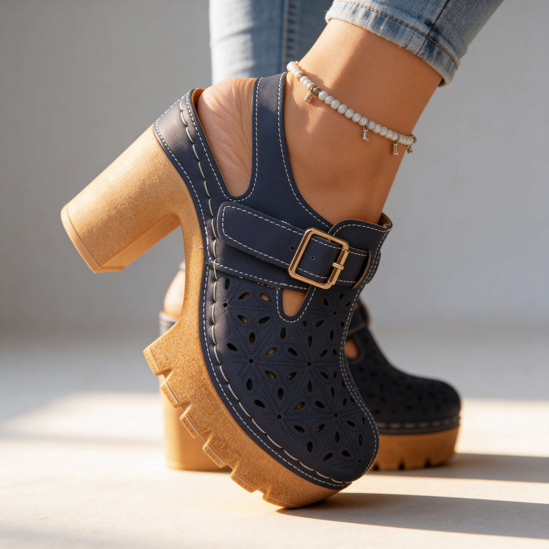 Lisa | Stilvolle und bequeme Plateau-Clogs mit Blockabsatz 7