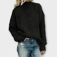 Christina | Elegant Turtleneck Sweater with a Timeless Cable-Knit Pattern