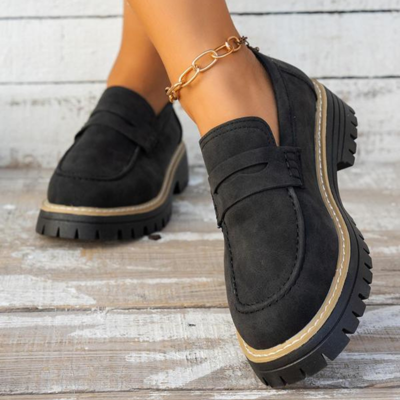 Livia | Bequeme, Modische Damen Loafer mit Chunky Plateau-Sohle 4