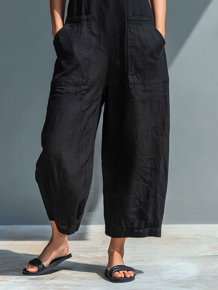 Livia | Eleganter Ärmelloser Damenoverall mit Stehkragen 4