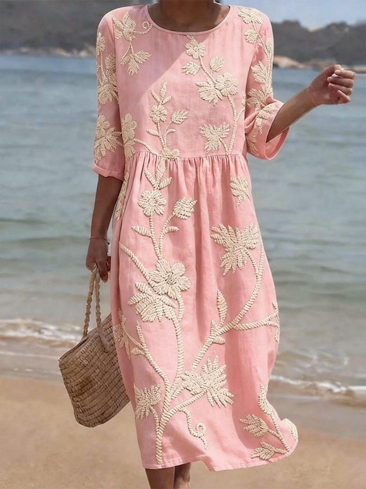 Livia | Elegantes Besticktes Midi Kleid 2