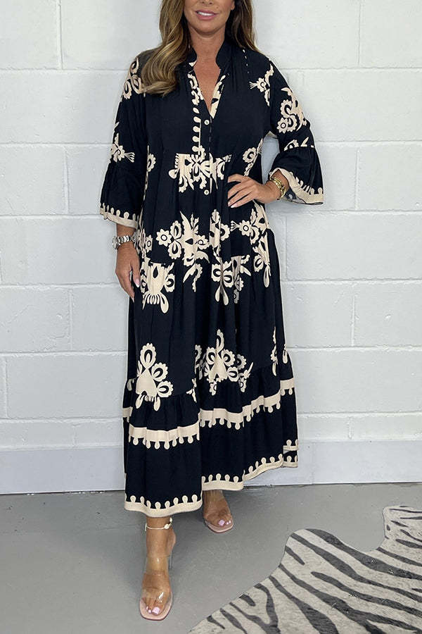 Livia | Elegantes Blumendruck Maxikleid aus Baumwollmischung 0