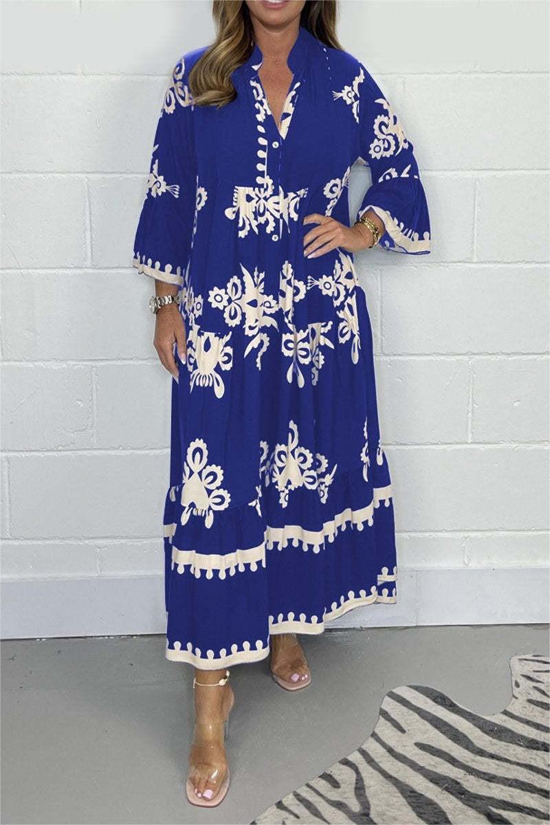 Livia | Elegantes Blumendruck Maxikleid aus Baumwollmischung 4
