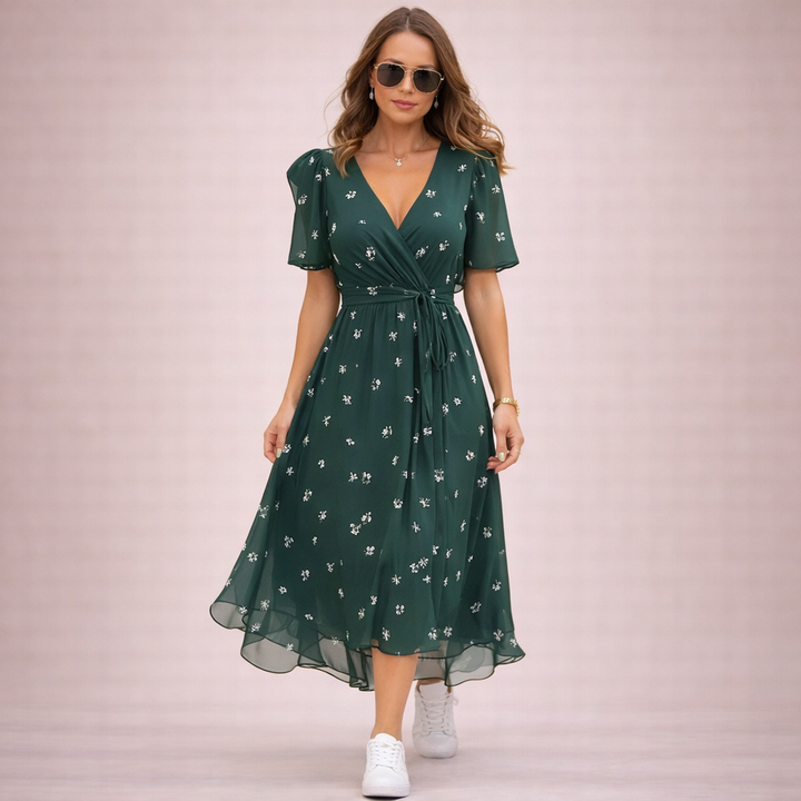 Livia | Elegantes Sommerkleid mit V-Ausschnitt 0