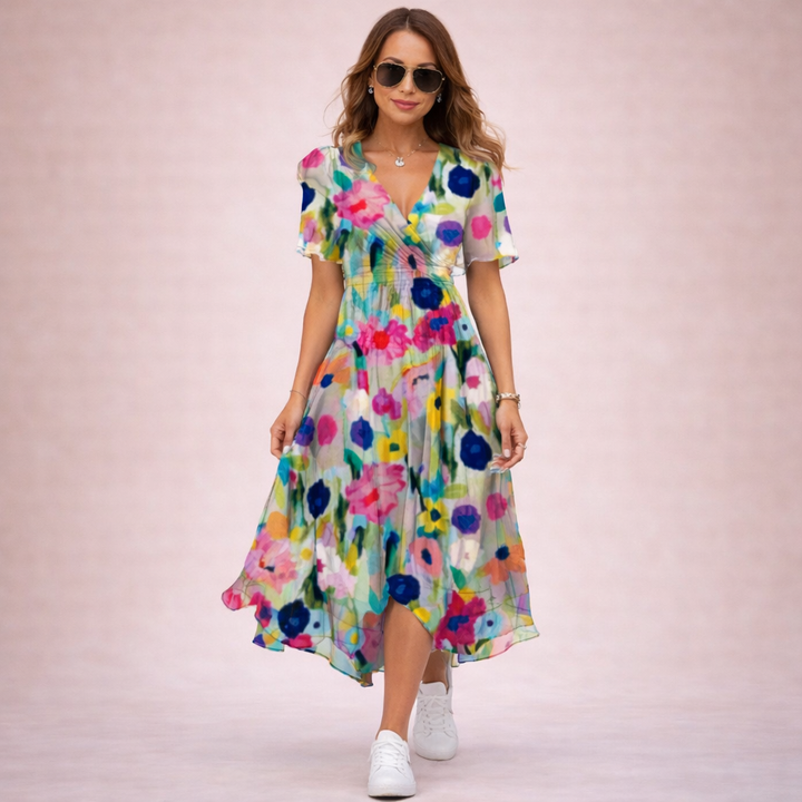 Livia | Elegantes Sommerkleid mit V-Ausschnitt 1