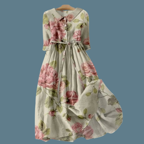 Livia | Elegantes Vintage Midi-Kleid mit Blumendruck 1
