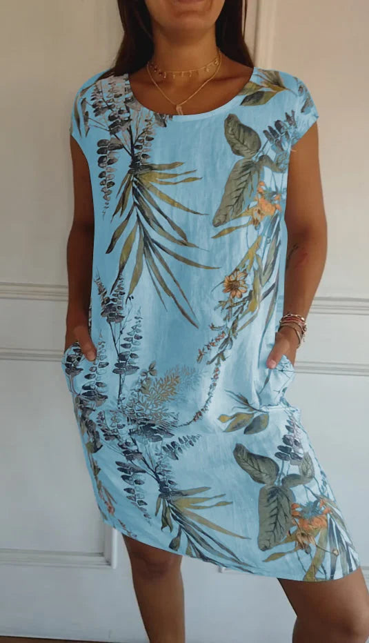 Livia | Leichtes Baumwoll-Leinen Damen Kleid mit Taschen 7
