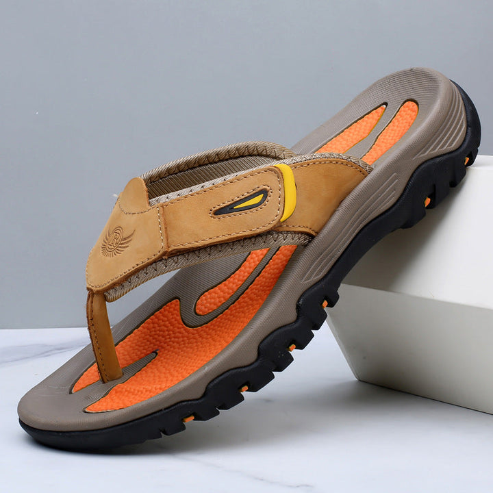Luca | Elegante Offene Herren Ledersandalen mit Gepolstertem Fußbett 4