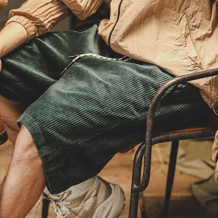 Luca | Herren Shorts Kurze Hosen Vintage Relaxed Fit Cord für Sommer 2