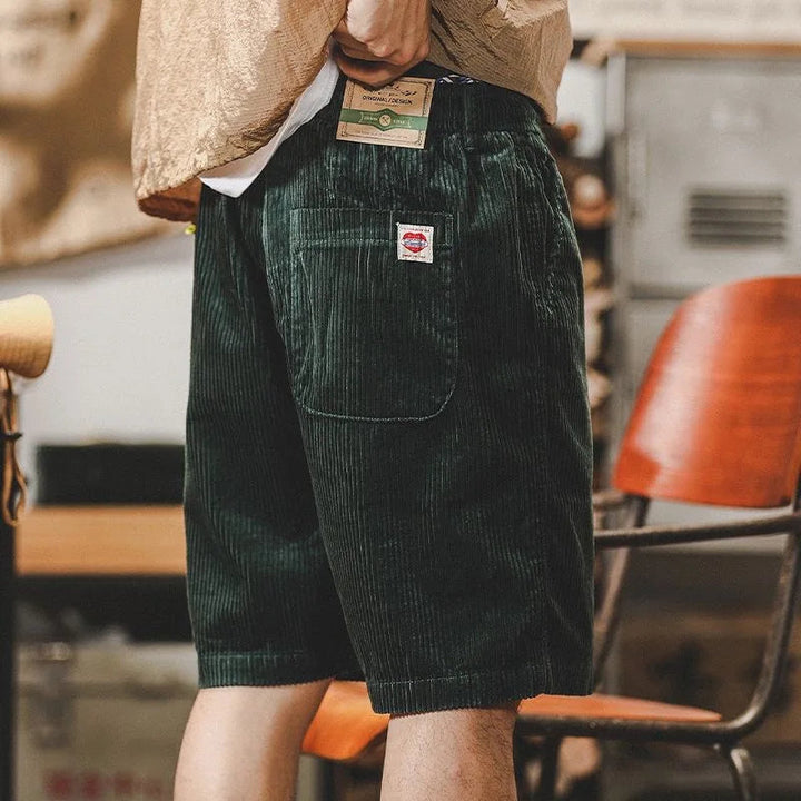 Luca | Herren Shorts Kurze Hosen Vintage Relaxed Fit Cord für Sommer 4
