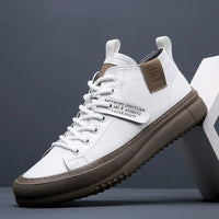 Michael | Elegant men's leather sneakers with high-top profile