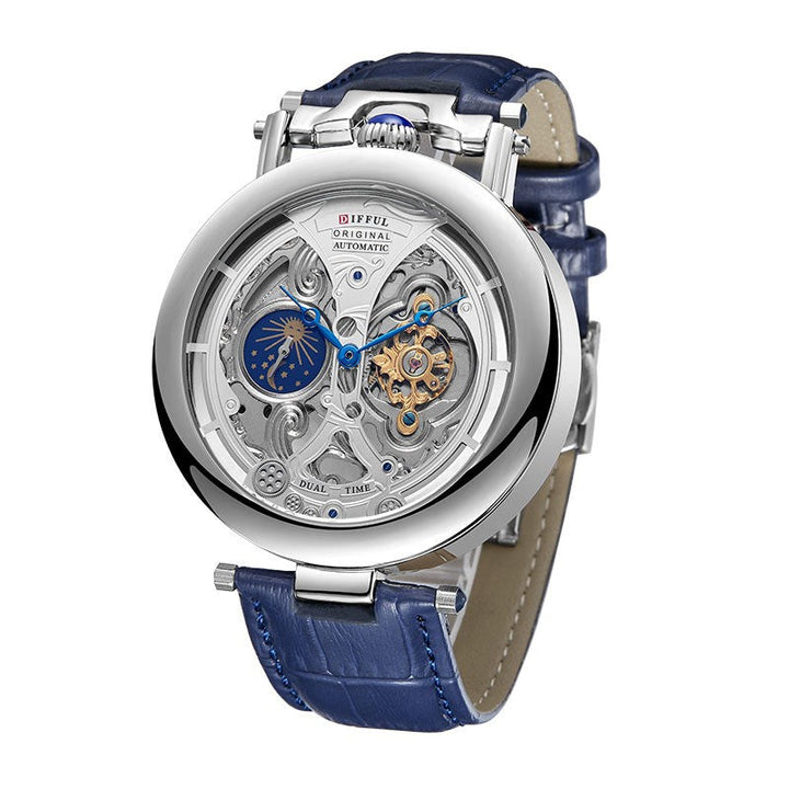 Lumos | Elegante Automatische Skelett-Herrenuhr mit Lederarmband 5