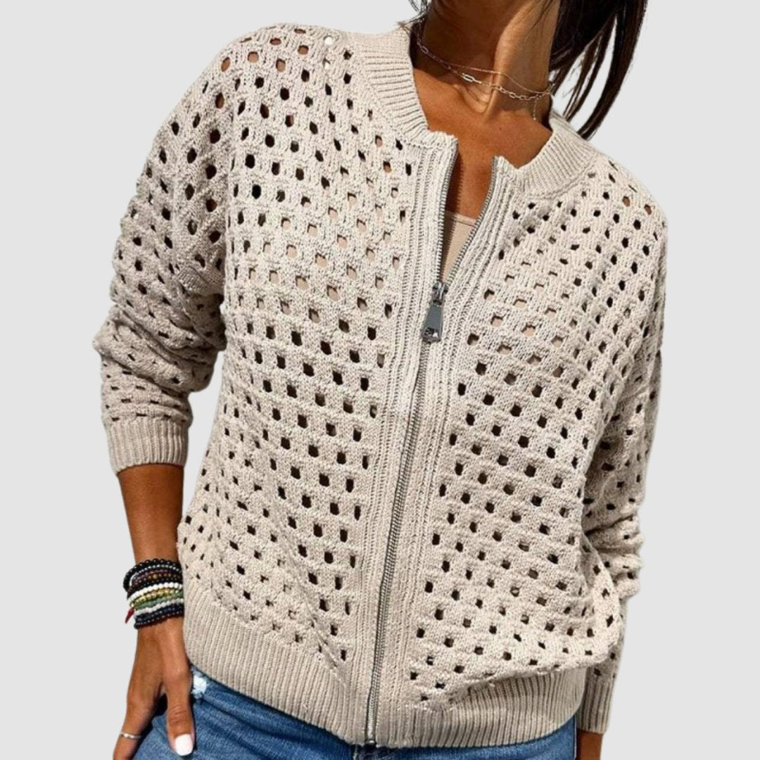 Luna | Atmungsaktive und kuschelige Strickjacke mit Reißverschluss 0