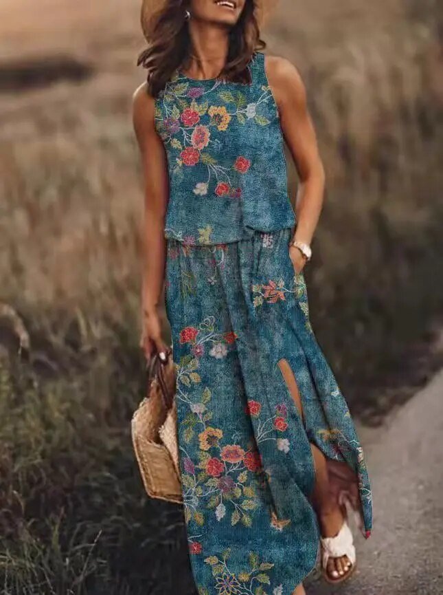 Luna | Elegantes, Fließendes &amp; Ärmloses Maxikleid für den Sommer 3