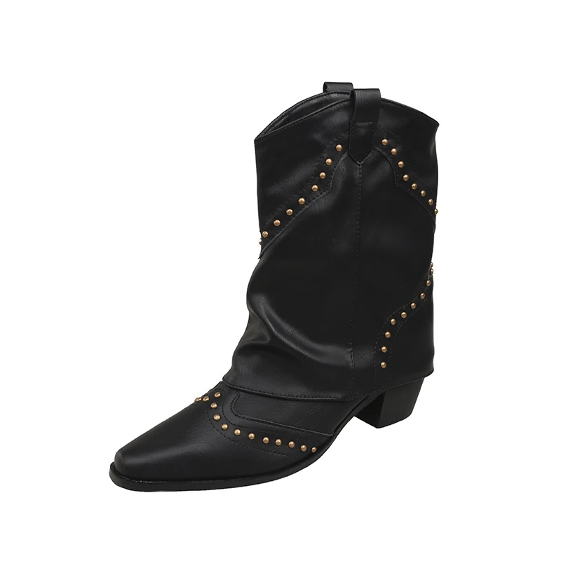 Luna | Westernstiefel mit Nieten & elegantem Mid-Heel 0