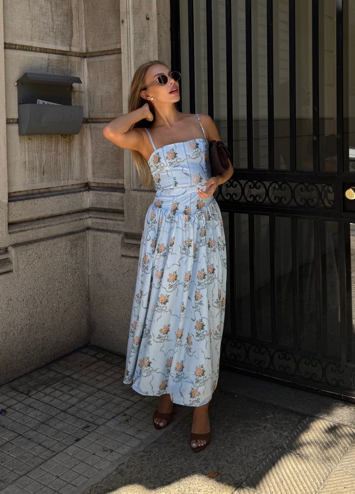 Lunara | Elegantes Blumendesign Midi Kleid 4