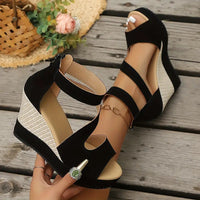 Elena| Elegant platform sandals with wedge heel