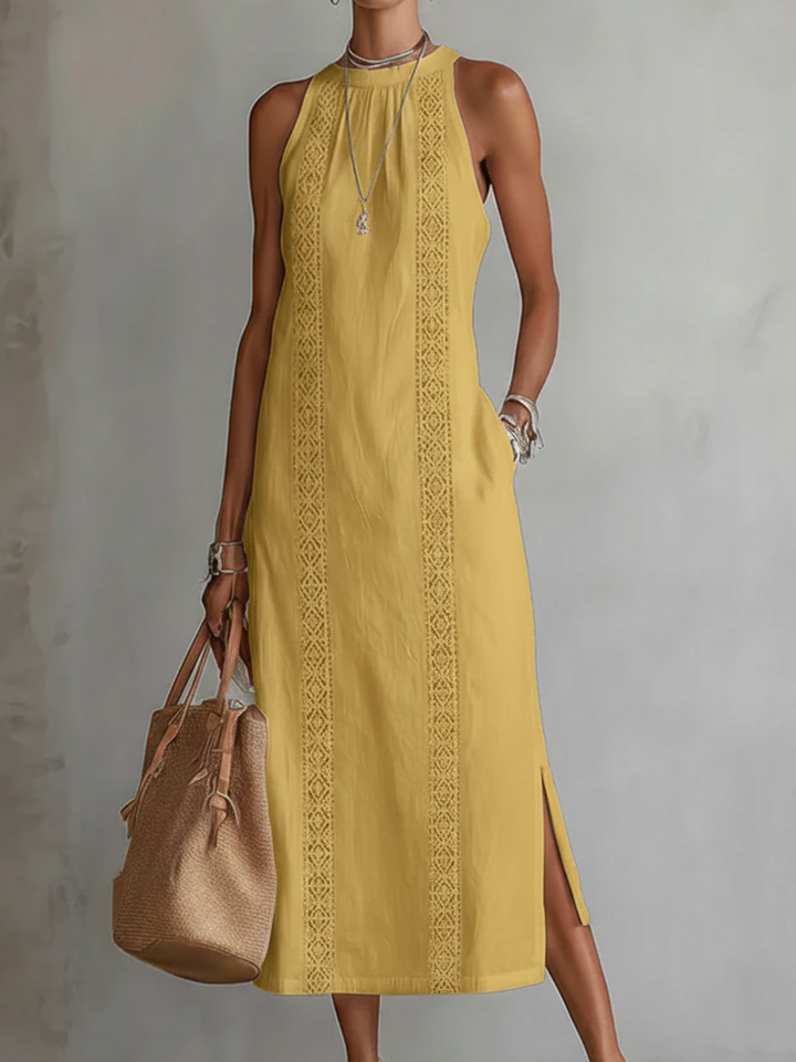 Lyra | Elegantes Midikleid aus Baumwoll-Leinen-Mischgewebe 5