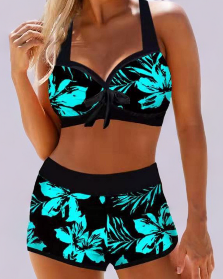 Marina | Eleganter Badeanzug mit floralem Print und hoher Taille 0