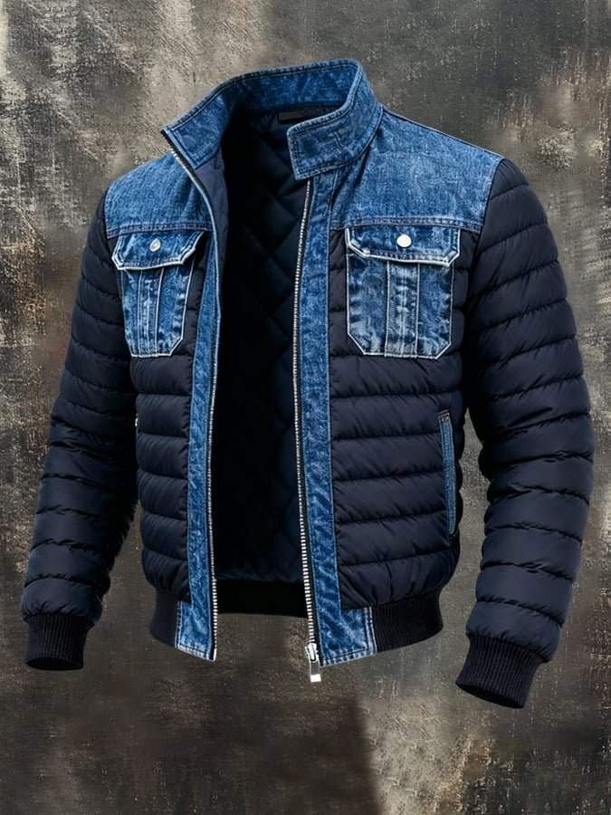 Maro | Bequeme, Warme Herrenjacke im Denim-Look mit Thermo-Isolierung 0