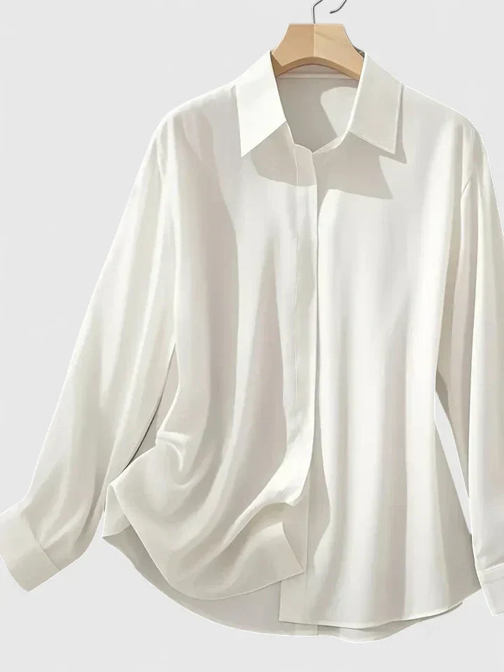 Marta | Elegantes, Zeitloses & Bequemes Weißes Damen Hemd Langarm 4