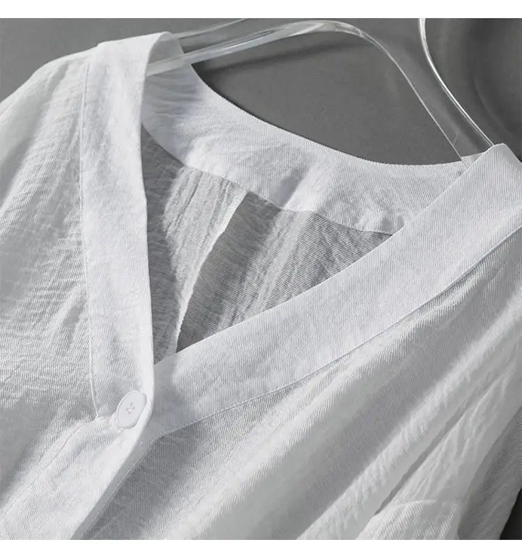 Maya | Elegante, Atmungsaktive Damenbluse mit Fledermausärmeln aus Leinen 1