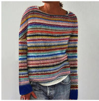 Lina | Retro Gestreifter Strickpullover Für Damen