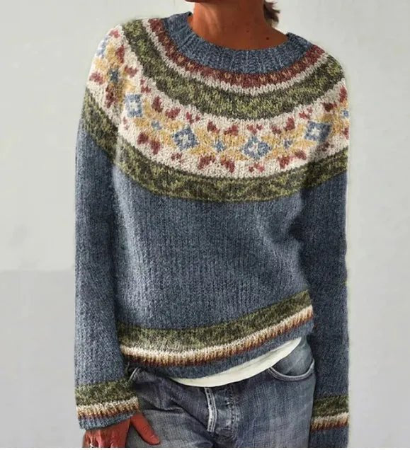 Maya | Lebhafter, gestreifter Retro-Strickpullover in lockerer Passform 4