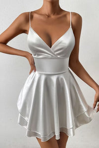 Jessika | Feminine Satin Skater Dress with Back Cutout