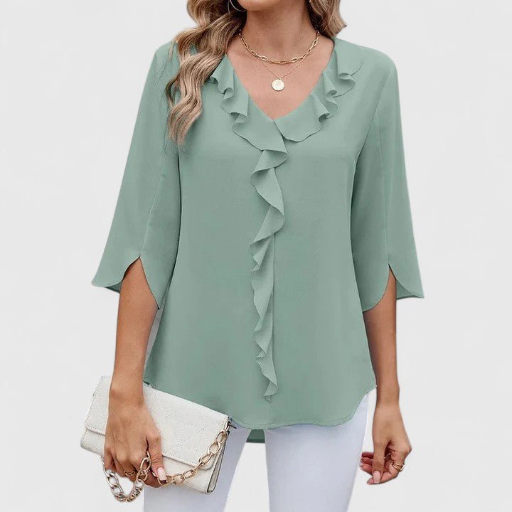 Mila | Bequeme und elegante Chiffonbluse mit Rüschen 0