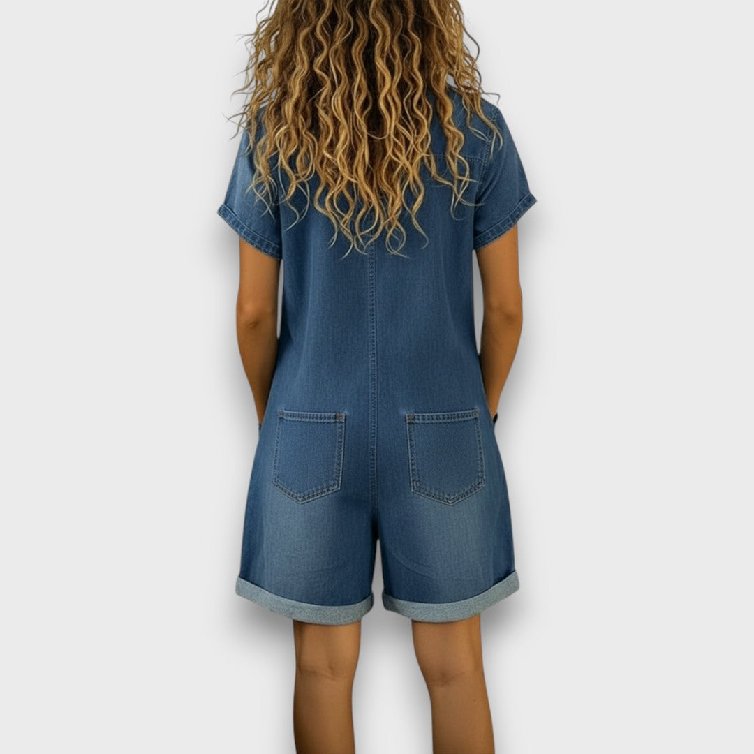 Mila | Damen Jumpsuit Overall Kurz Lässig Bequem Sommer Stil 1