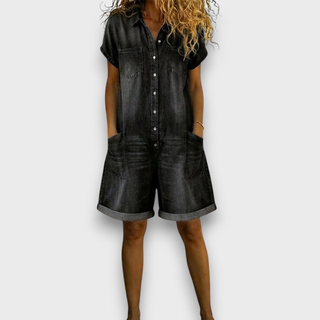 Mila | Damen Jumpsuit Overall Kurz Lässig Bequem Sommer Stil 2