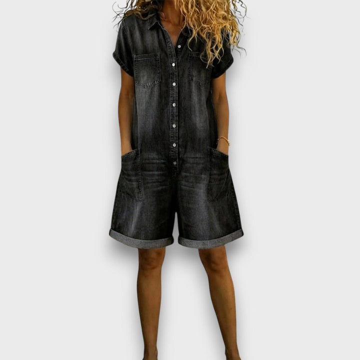 Mila | Damen Jumpsuit Overall Kurz Lässig Bequem Sommer Stil 2