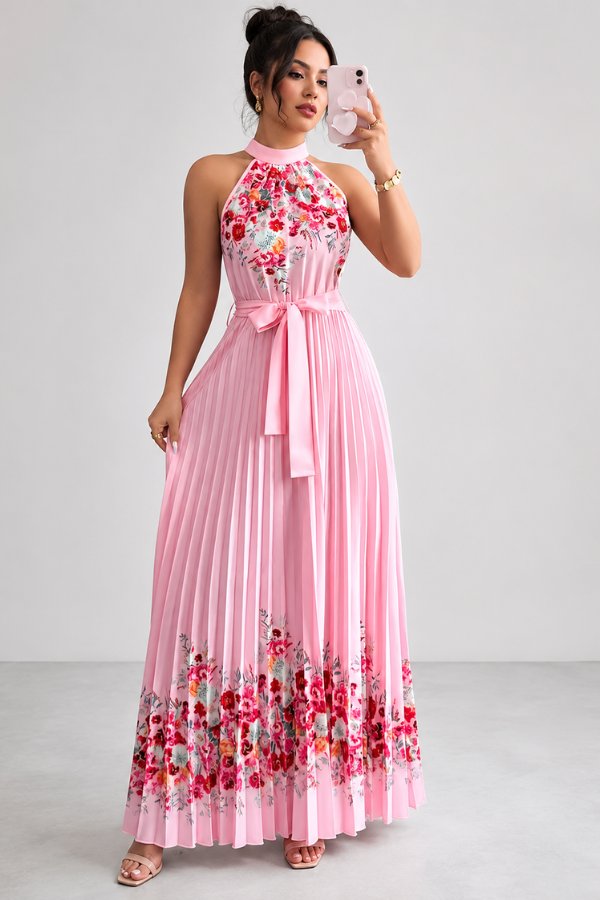 Mila | Elegantes und romantisches Blumenmuster Midikleid 1