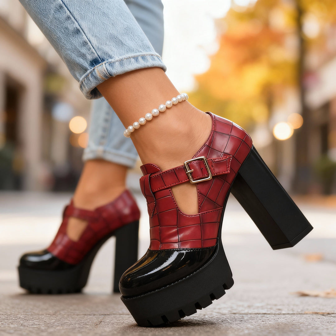 Mila | Plateau Pumps Vintage Blockabsatz Elegant Stilvoll 1