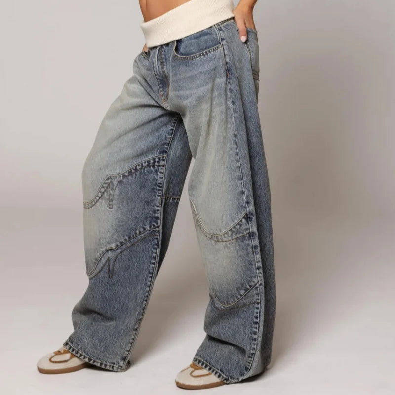 Mila | Schwarze Baggy Jeans Damen – Vintage, Bequem & Trendy im Y2K-Stil 4