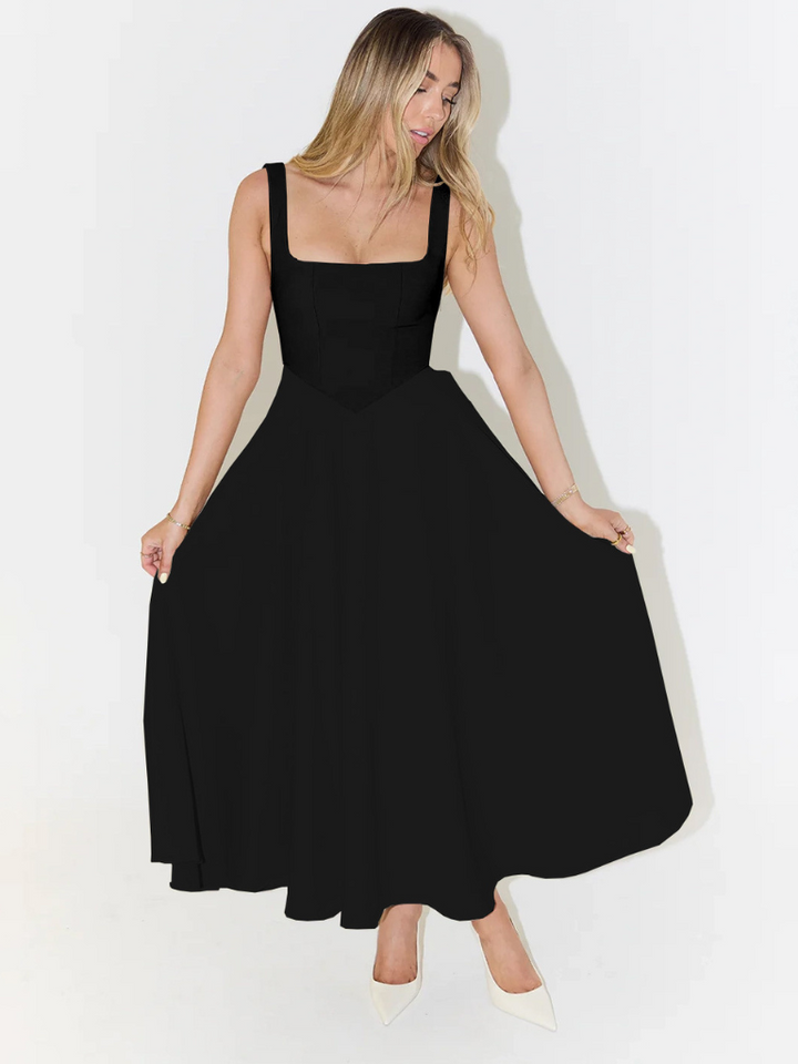 Miora | Elegantes Midi Kleid mit Eckigem Ausschnitt 0