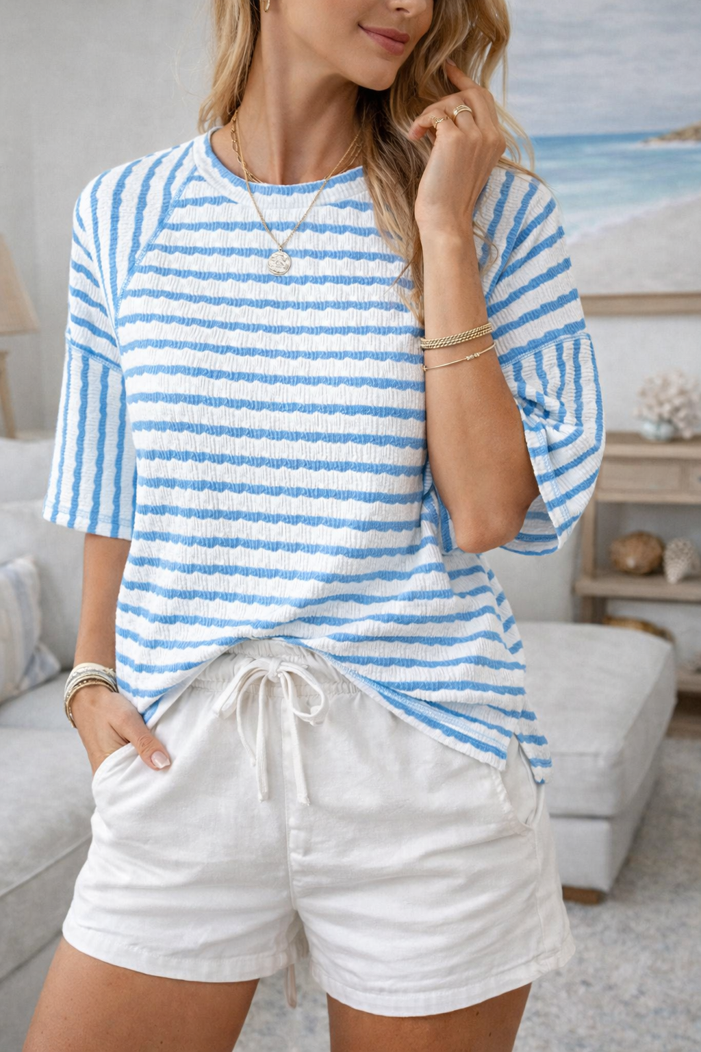 Mira | Atmungsaktives, Entspanntes & Gestreiftes Langarmshirt Damen 1
